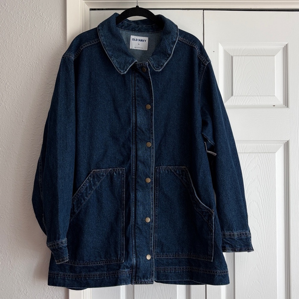 Old Navy Dark Blue Denim Chore Barn Jacket Coat